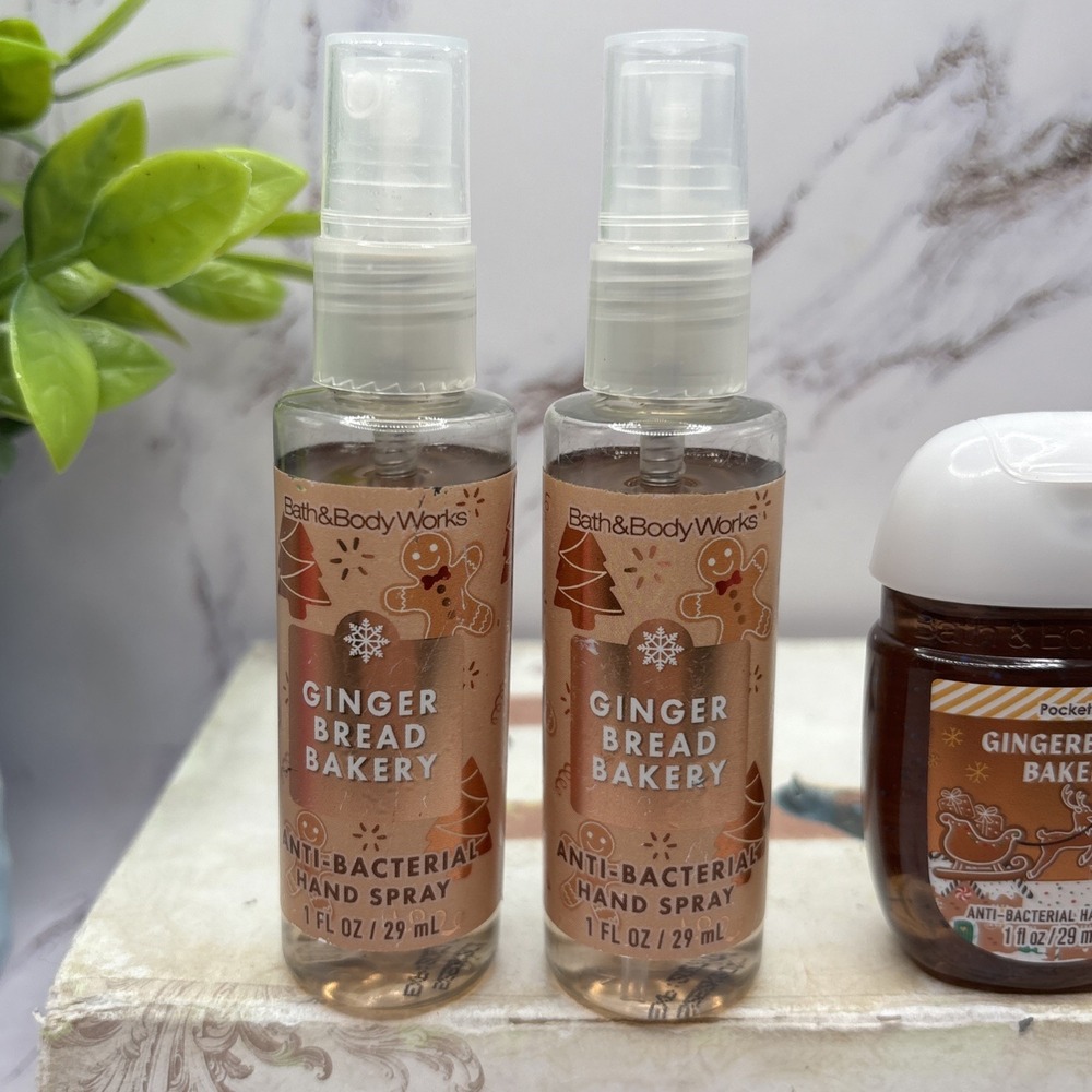Bath & Body Works Gingerbread Bakery 3pc Hand Sanitizer Spray & PocketBac New - Picture 5 of 5
